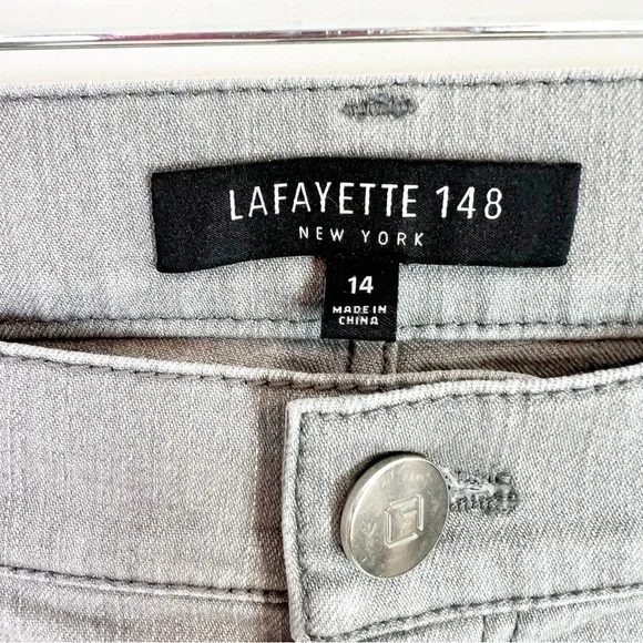 Lafayette 148 New York Gray Straight Leg Jeans - Picture 2 of 5